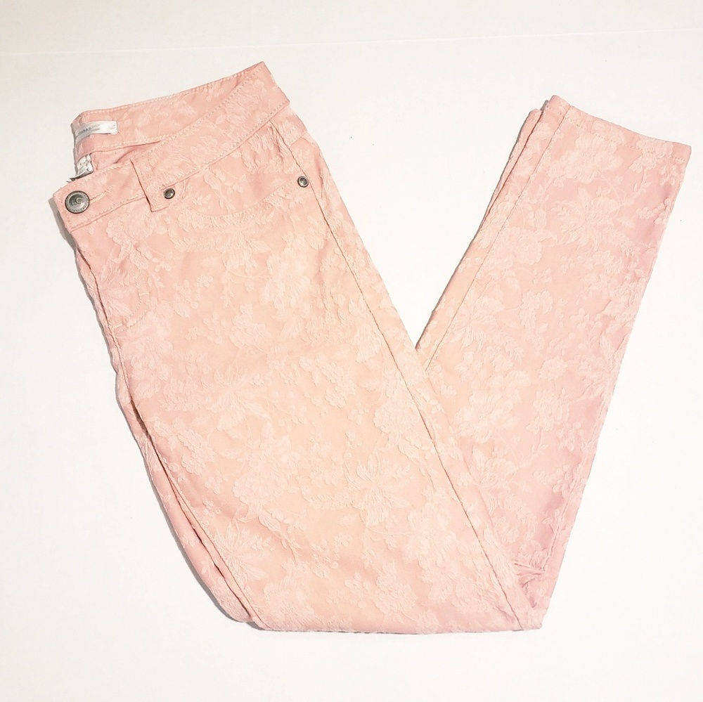 LC light peach colored flower print pant size 4